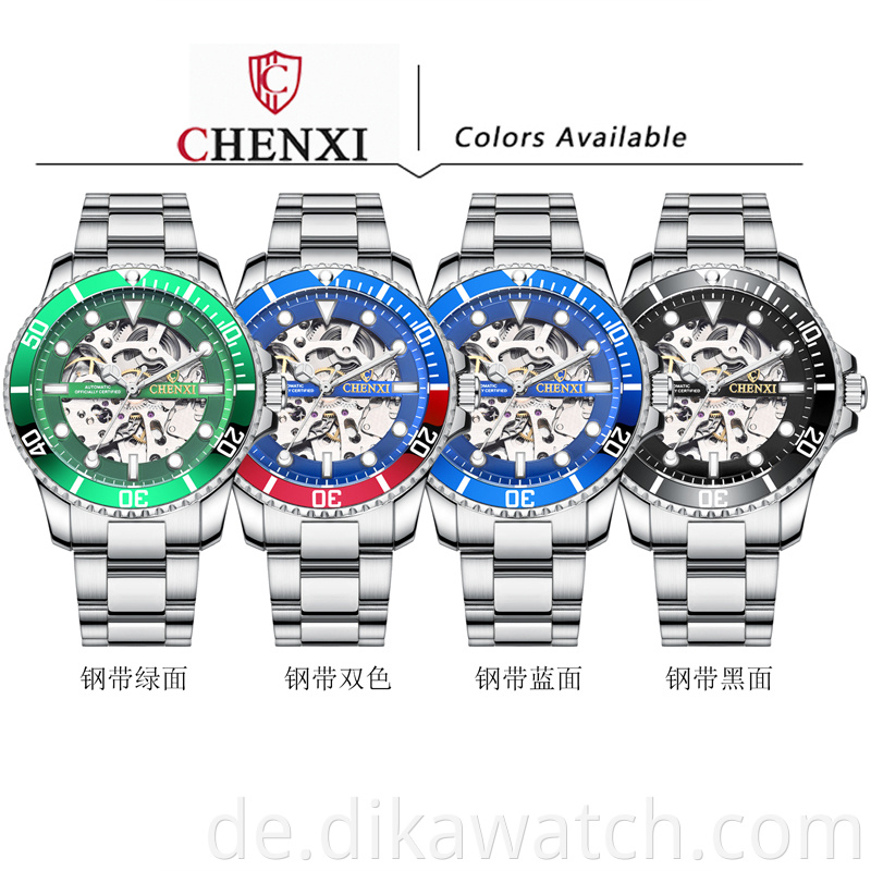 8805B CHENXI Self-Wind Männliche Kleid Uhr Herren Luxus Mechanische Uhrenmarken Volle Edelstahluhr Für Mann